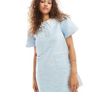 Sister Jane Jacquard Mini Dress with Pearl Accents